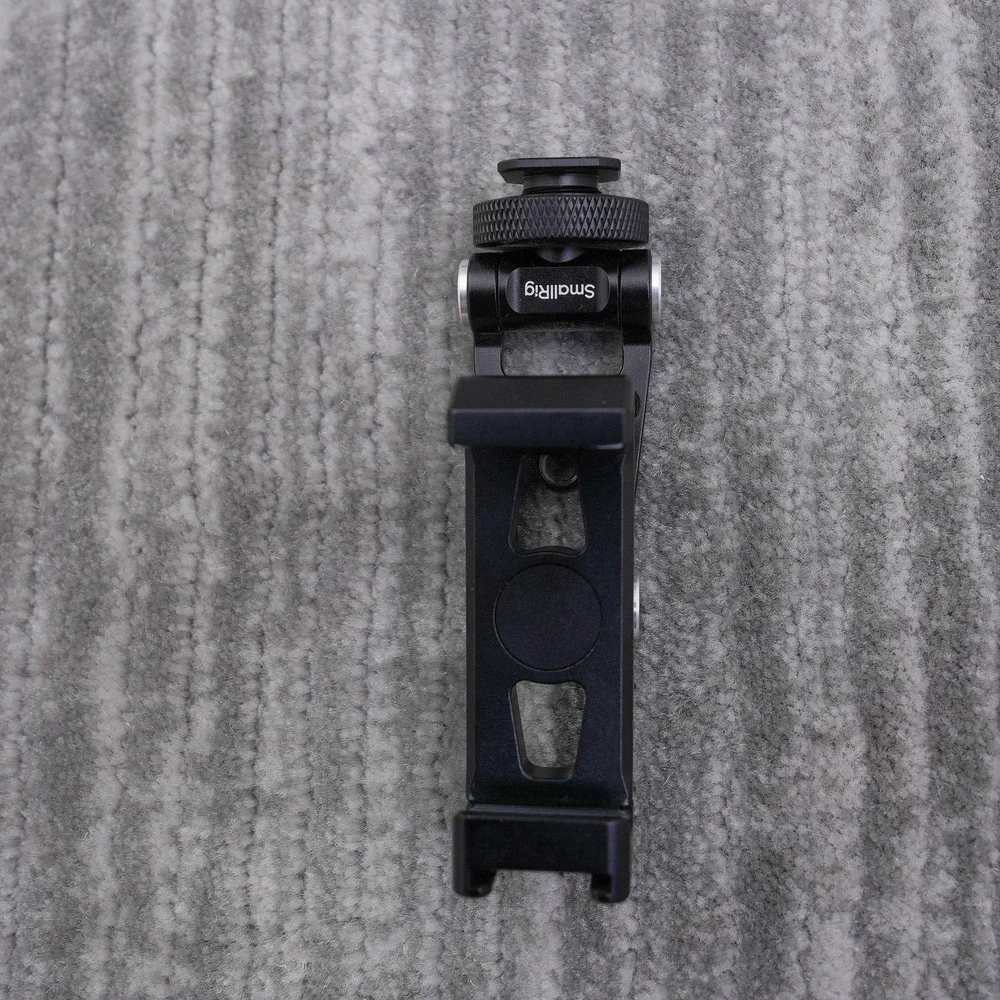 SmallRig Metal Phone Support with Cold Shoe Mount Black Aluminum Vlog Rig 4382